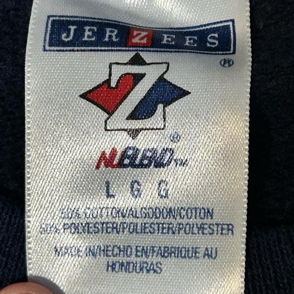 Vintage Jerzees Lone Wolf Moon Graphic Sweatshirt Size L Navy - Picture 11 of 13